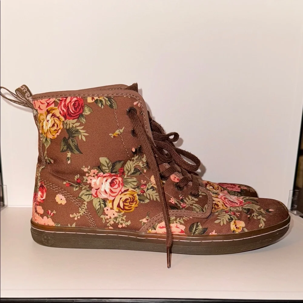 Dr. Martens Floral Brown High-Top Sneakers Women’s size 9 - Picture 5 of 11